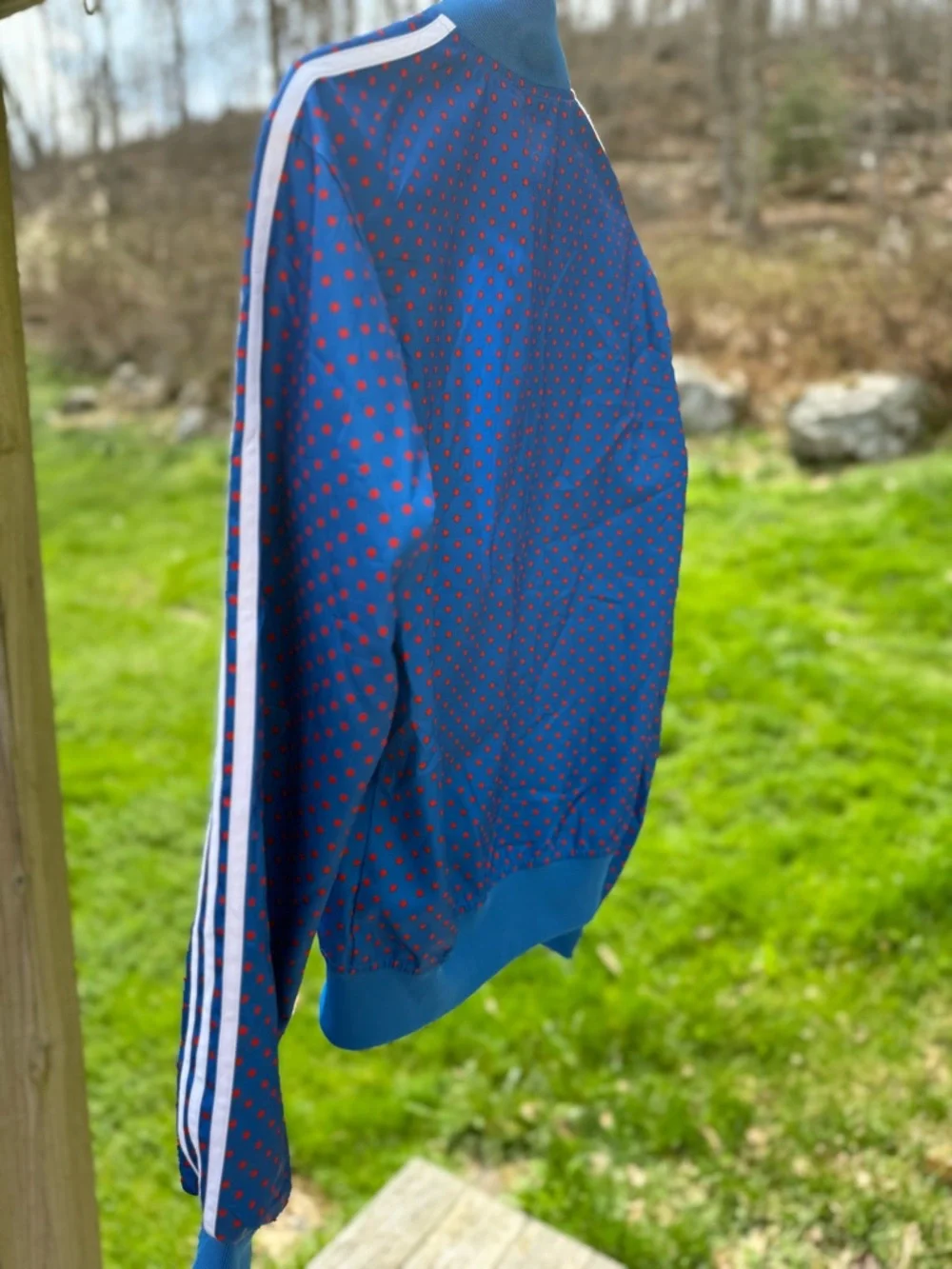 Adidas x Pharrell Williams Blue w Red Polka Dot Track Jacket Small - Picture 5 of 6